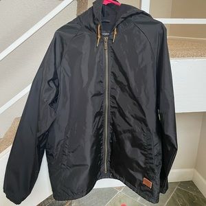 Brixton Claxton Black Hooded Windbreaker